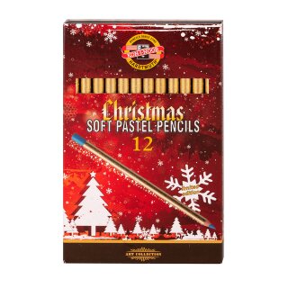 Pastellkreidestifte "KOH-I-NOOR" Softpastell - Christmas Edition- farblich sortiert, im 12er Pack