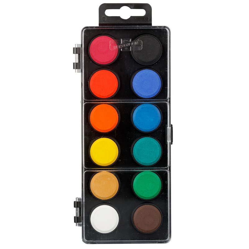 Altaroo Wasserfarbkasten 12 Farben - Komplett-Set Mit Pinsel Für Künstler & Kinder