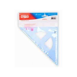 Dreieck - Plast  45° - extra groß / 16 cm Lineal  ,   Transparent Blau