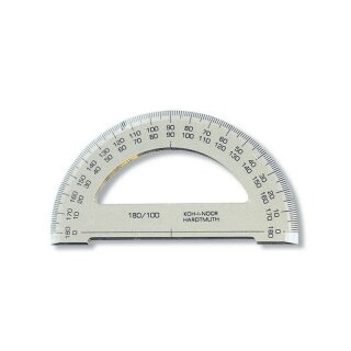 Winkelmesser - Plast 180° - klein /  D = 10 cm , Transparent Braun