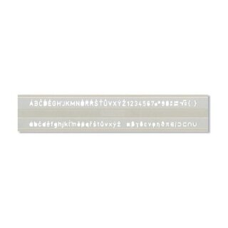 Schablone - Schriftschablone 5 mm / inklusive griechisches Alphabet - Transparent Rauchfarbig 