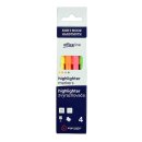 Textmarker -  Keilspitze " NEON sortiert " Strichstärke  1-2 mm, im 4er Pack