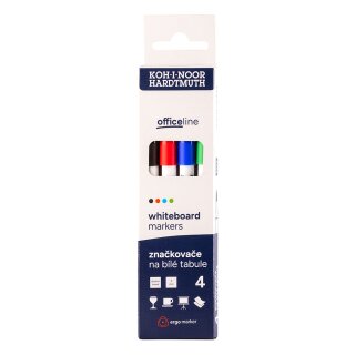 White-Boardmarker - farblich sortiert  / 2,0 mm Rundspitze , im 4er Pack