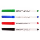 White-Boardmarker - farblich sortiert  / 2,0 mm Rundspitze , im 4er Pack