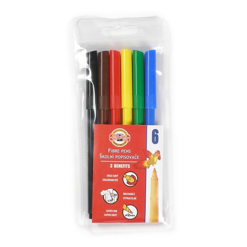 beo® 6er set texas be743 dschungel print mit vogel... Fasermaler " Dschungel " 6er Set mit einer 2 mm Spitze , in einer PP-