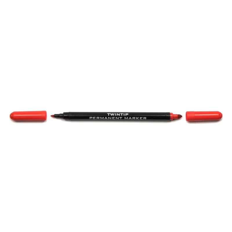 Marker Permanent Marker " TWIN " Doppelendig Rot / 1,0 mm + 3,0 mm