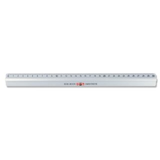 Aluminium-Lineal 30 cm mit Griff, PP-Beutel mit Euro-Aufhänger