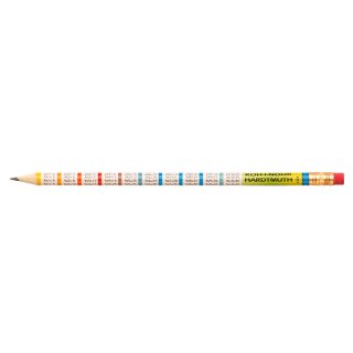 Bleistifte " 1 x 1 "  mit Radiergummi - Gradation HB - im 12er Pack