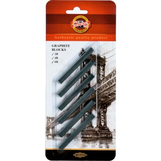 Graphitblöcke 6er Pack - 2B, 4B, 6B - im Blister VE14