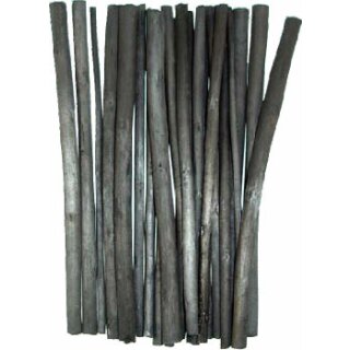 Zeichenkohle Natur- Weide , Schwarz / D = 4 - 6 mm  sortiert ,  im 24er Pack