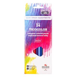 Buntstifte Triocolor Schul- Farbstifte inklusive Anspitzer im 24er Pack