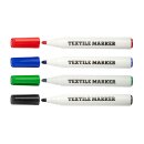 Textilmarker  Jumbo 2,5 mm  Rundspitze / farblich sortiert , im 4er Pack