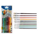Pinsel- Set 10er - Aquarellspitzpinsel /Borstenflachpinsel mit Kunststoffgriffen