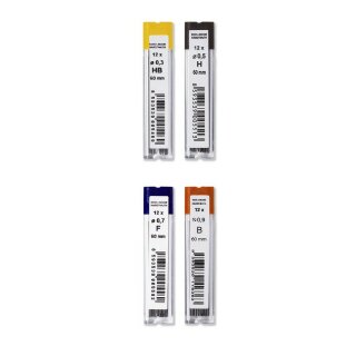 Minen -  0,9 x 60 mm Feinminen für Druckbleistifte -  Gradation H -   im 12er Pack