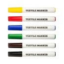 Textilmarker  Jumbo 2,5 mm  Rundspitze / farblich sortiert , im 6er Pack