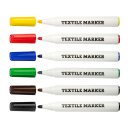 Textilmarker  Jumbo 2,5 mm  Rundspitze / farblich sortiert , im 6er Pack