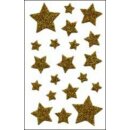 Weihnachten  Sticker  " Sterne mit Gold - Glimmer...