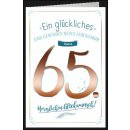 Glückwunschkarten Geburtstag " Zahl  - 65 "  mit Versandumschlag ,  sortiert