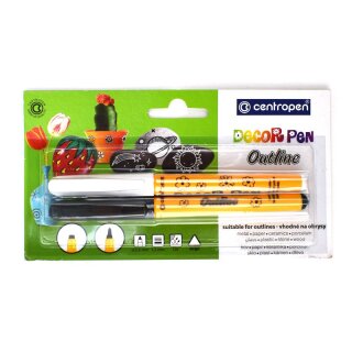 Decor Pen - Deko Marker " Schwarz / Weiß " 1,2 mm,  im 2er Blister
