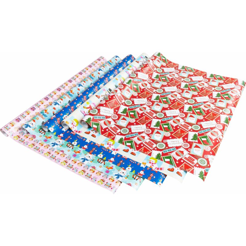 Geschenkpapier " Weihnachten Kinder " 5 m x 70 cm , ca. 56 g/m² , s