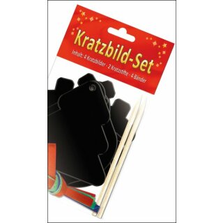 Weihnachten Bastelset " Kratzbild-Anhänger  Set " im Polybeutel