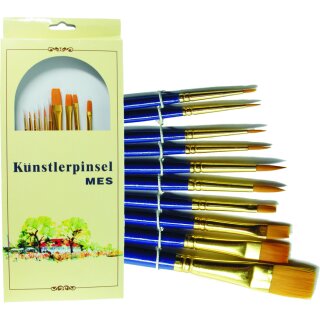 Pinsel- Set 10er golden Synthetikhaar