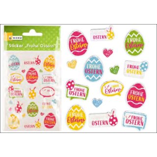 Oster - Sticker " Frohe Ostern ", diverse Formen, sortiert