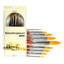 Pinsel- Set 9er golden Synthtetikhaar Spitzpinsel VE12