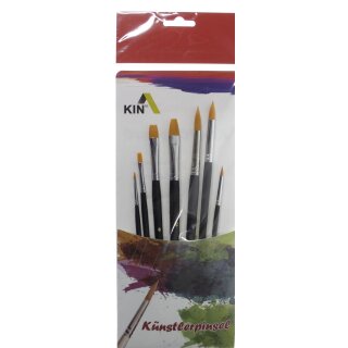 Pinsel- Set 7er Künstlerpinsel gemischt golden...