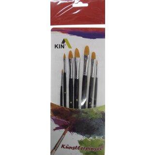 Pinsel- Set 7er Katzenzungenpinsel golden Synthetikhaar...
