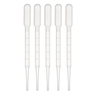 Pipetten 5er Pack mit Maßeinteilung 15,5 cm lang, 3 ml VE40