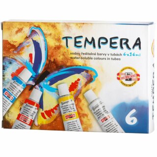 Temperafarben 6er Set  Grundsortiment  - 6 x 16 ml / Tube -