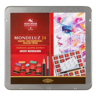 Aquarellfarben- Set  "Mondeluz"  24er Set  im Metalletui