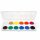 Farbkasten-  12er Tuschkasten Schul- Wasserfarben / weißer Kunststoffkasten