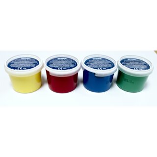 Finger- Malfarben  4er Set  -  4 x 100 g / Becher -