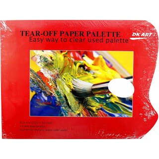 Mischpalette - Abreißpalette , Eckig mit Griffloch - 30 cm x 23 cm / 40 Blatt -