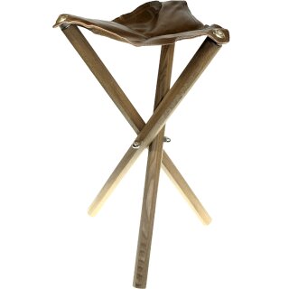 Malstuhl Malhocker , 3 Holz- Füße , Sitzfläche aus Leder