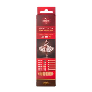 Pastellkreidestifte „GIOCONDA“ Softpastell - Brauntöne, farblich sortiert, im 6er Pack