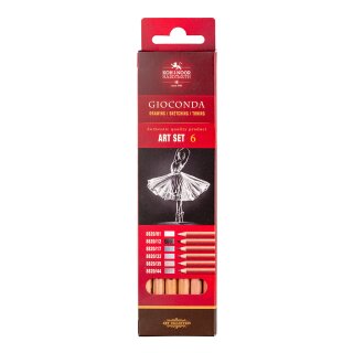 Pastellkreidestifte „GIOCONDA“ Softpastell - Grautöne, farblich sortiert, im 6er Pack