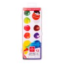 Farbkasten-  12er  Aquarell- Brilliant Wasserfarben...