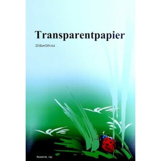 Transparentpapier hellgrün - Einlegemappe A 4-  20 Blatt , 100 g/m²