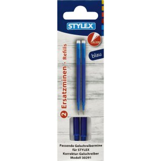 Ersatzminen für Korrektur - Gelschreiber , 0,7 mm - blauschreibend, 2er- Blisterkarte