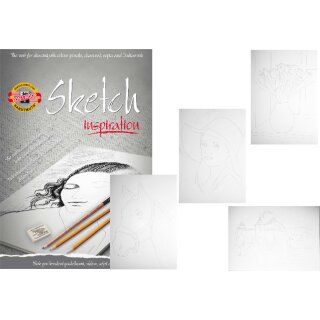 Sketchblock A4 mit vorgedruckten Motiven 110 g 20 Blatt...