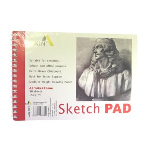 Sketchblock A5 Querformat mit Doppelspiralbindung 150 g...