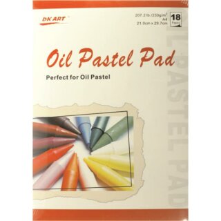 Pastellmalerei  Ölpastell- Malblock   A4 ,   230 g/m²  - 18 Blatt