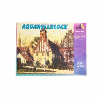 Aquarell- Malblock " KIN  DE "  18 x 24 cm ,  300 g/m²  -  10 Blatt