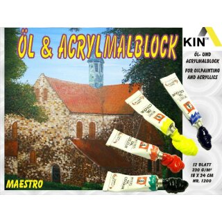 Öl & Acryl- Malblock MES 24 x 32 cm 230 g/m² 12...