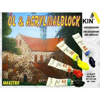 Öl & Acrylmalblock MES 42 x 56 cm 230 g/m² 12...