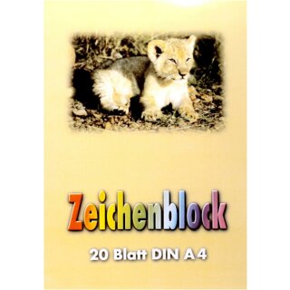 Zeichenblock A4  100 g/m² -  20 Blatt , kopfgeleimt