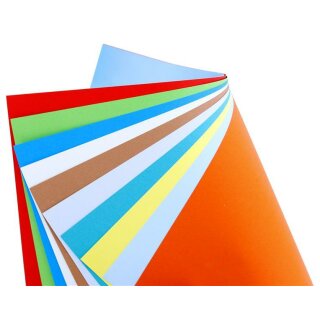Tonzeichenkarton A3 180 g/m² - 10 Blatt farbig sortiert , Block kopfgeleimt
